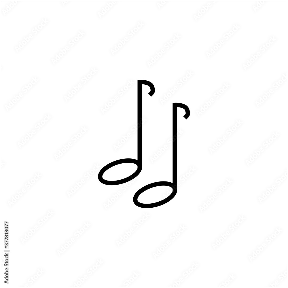 note music icon with outline style vector for your web design, logo, UI. illustration note music icon with outline style vector for your web design, logo, UI. illustration