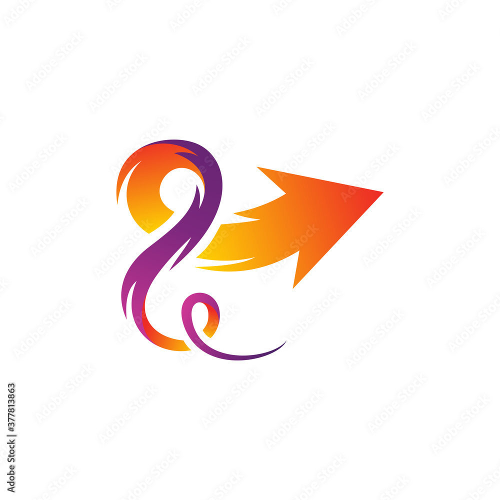 Obraz premium Hot arrow logo design template
