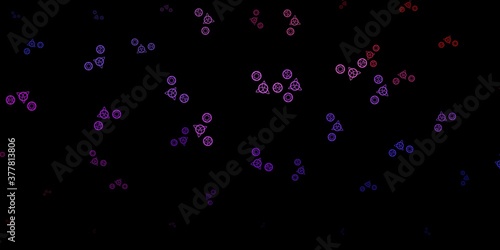 Dark Blue, Red vector pattern with magic elements.
