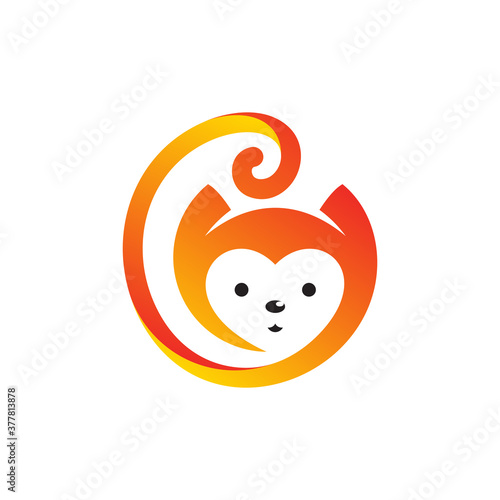 funny monkey logo design template
 photo