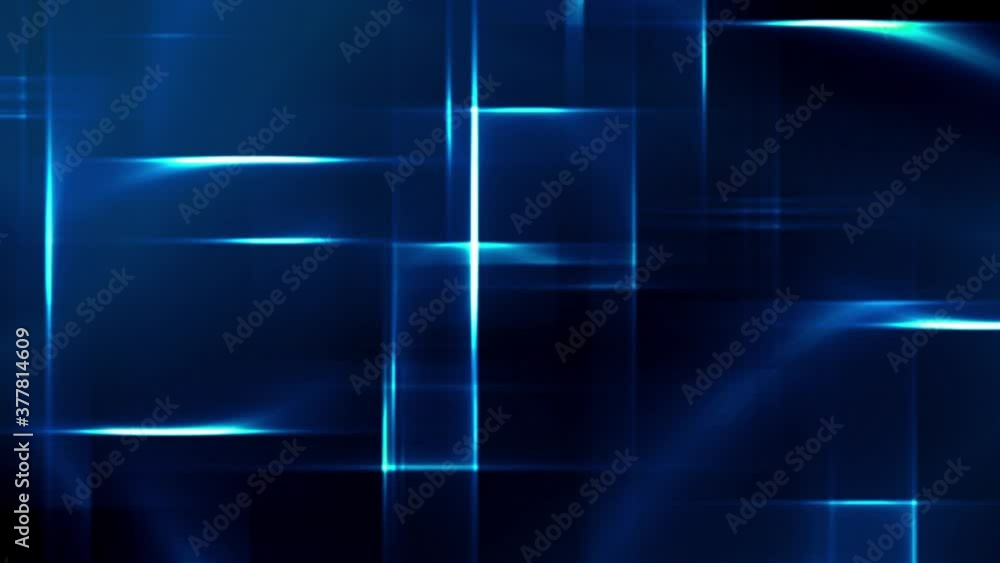 Beautiful blue square shape lights in black background - graphics