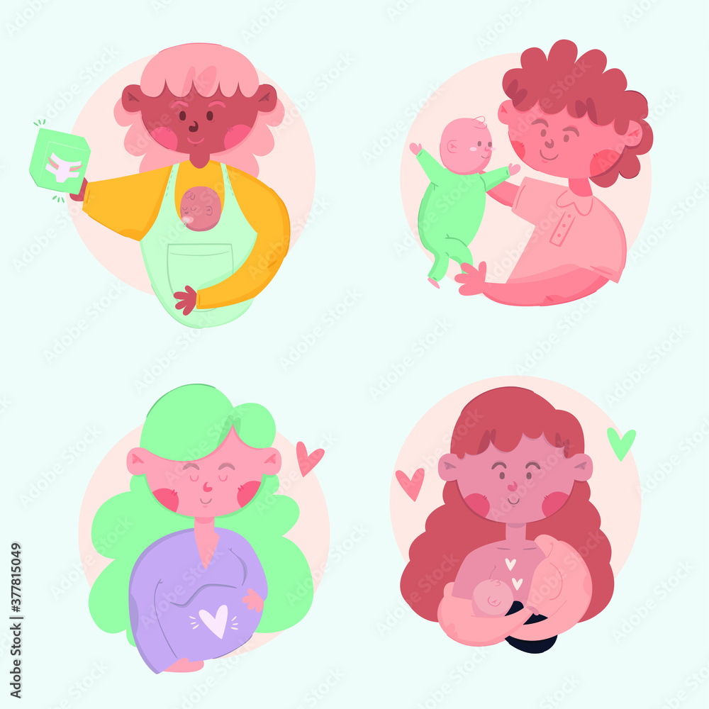 pregnancy maternity illustration flat design pregnancy maternity illustration flat design