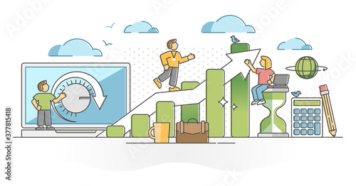 Productivity with work efficiency performance development outline concept