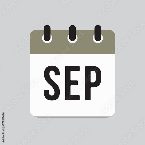 Vector icon day calendar, autumn month September