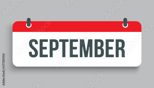 Vector icon day calendar, autumn month September