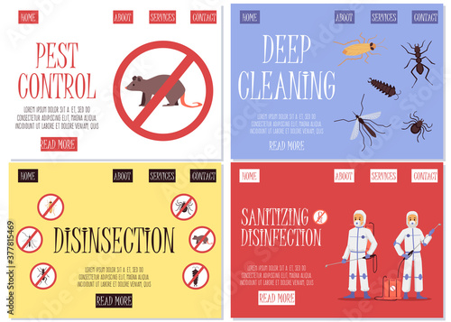 A set of web pages for the insect, pest and rodent control service