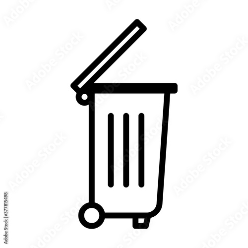 Wheel trash bin icon