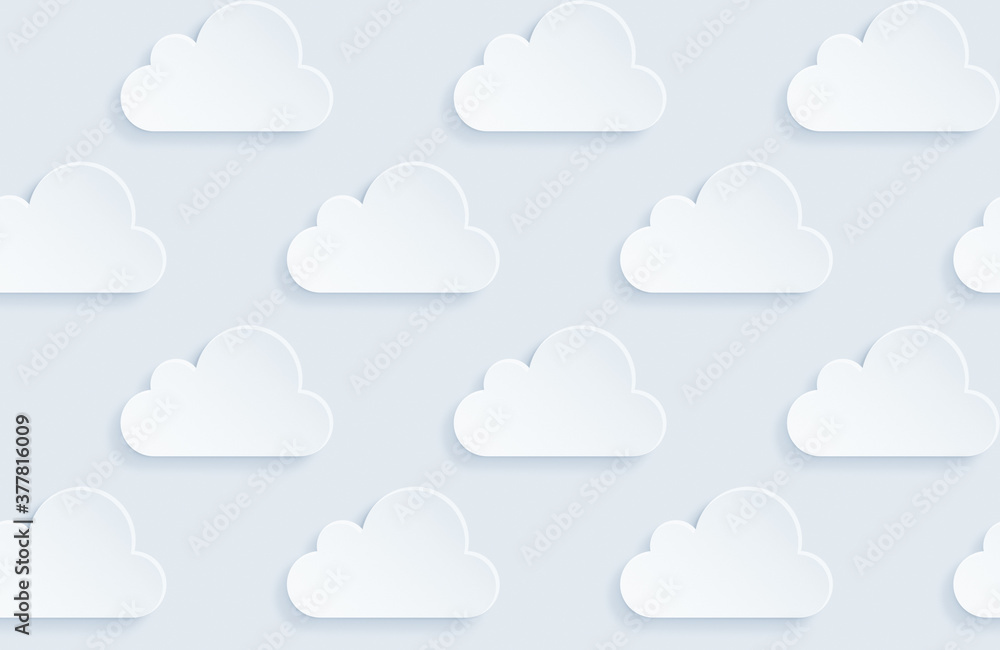 Many white clouds on light blue background. Modern and trendy conceptual abstract background, seamless pattern. Many white clouds on light blue background. Modern and trendy conceptual abstract background, seamless pattern.