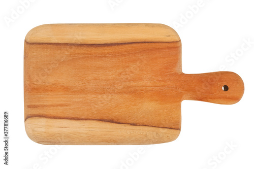 handmade wood cutting board isolated on white with clipping path included,