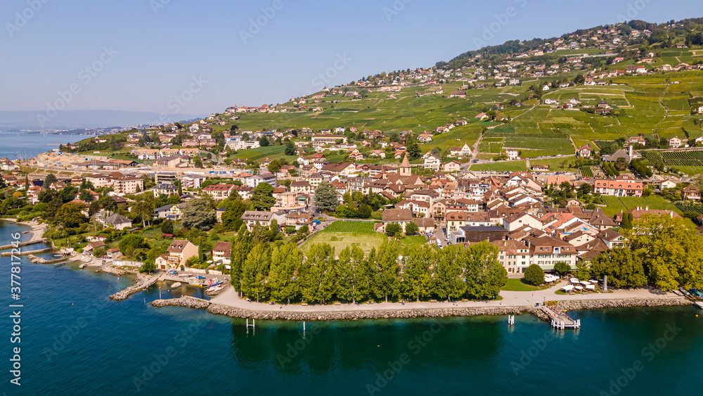Pictures of Lavaux from above, Switzerland.