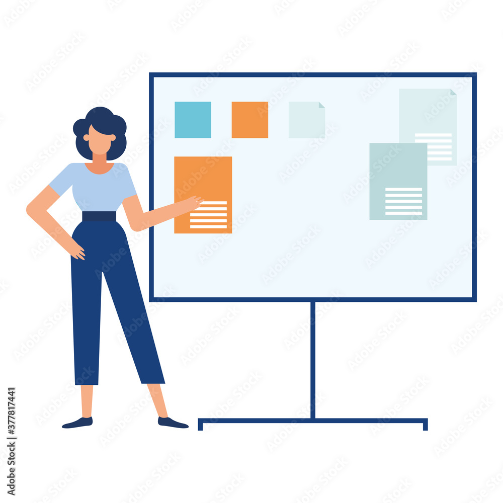 businesswoman cartoon with board vector design businesswoman cartoon with board vector design