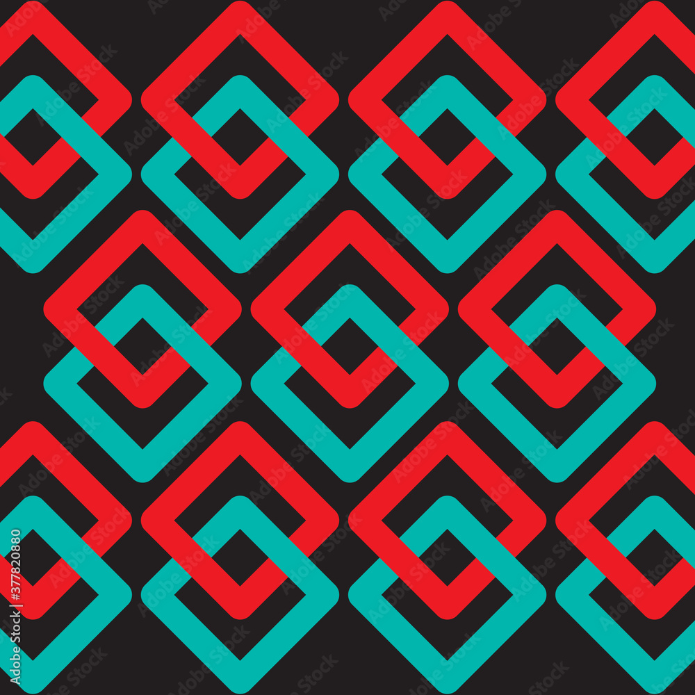Simply Colorful Pattern Red and Green Square on Black Background Vector Illustration. Simply Colorful Pattern Red and Green Square on Black Background Vector Illustration.