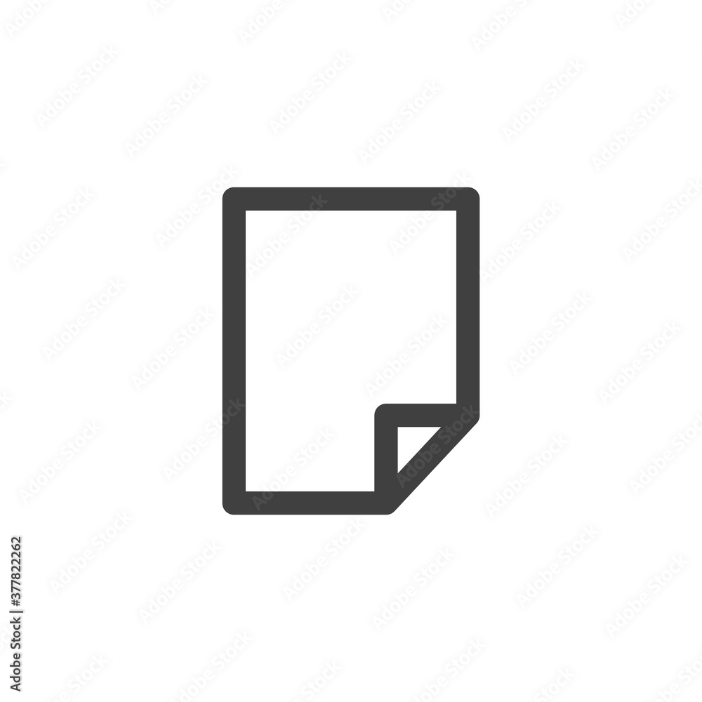 Document file line icon. Note page linear style sign for mobile concept and web design. Blank paper sheet outline vector icon. Symbol, logo illustration. Vector graphics Document file line icon. Note page linear style sign for mobile concept and web design. Blank paper sheet outline vector icon. Symbol, logo illustration. Vector graphics