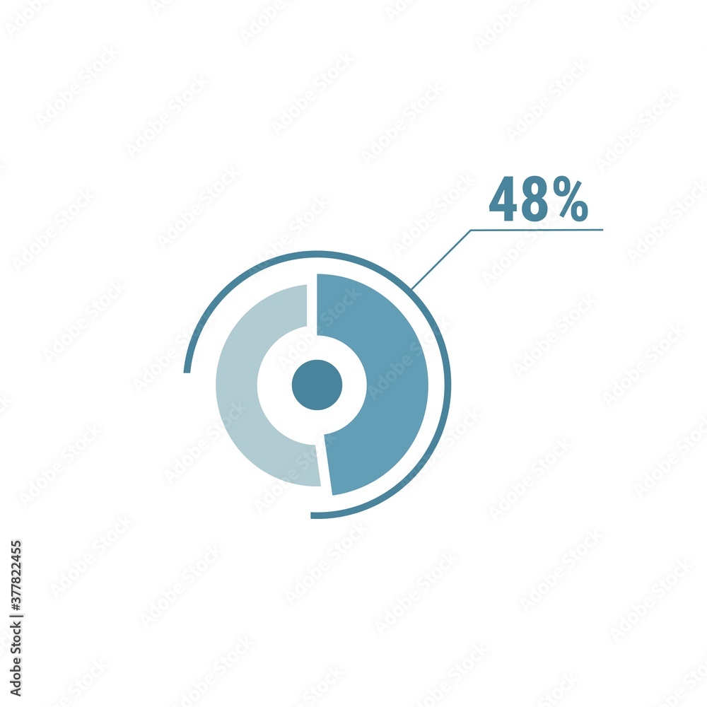 Circle diagram forty eight percent pie chart 48. Circle percentage vector diagram. Circle diagram forty eight percent pie chart 48. Circle percentage vector diagram.