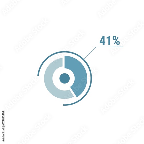 Circle diagram forty one percent pie chart 41. Circle percentage vector diagram.