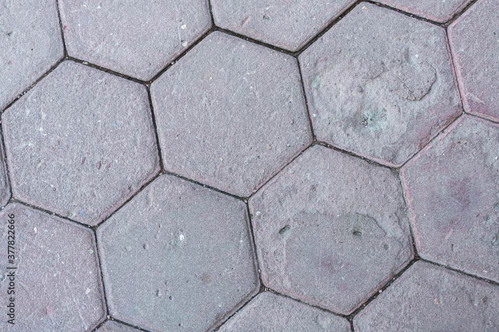Gray stone pavement tiles, top view Gray stone pavement tiles, top view