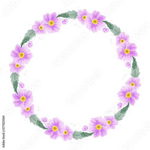 Wreath with  elegant pink anemones