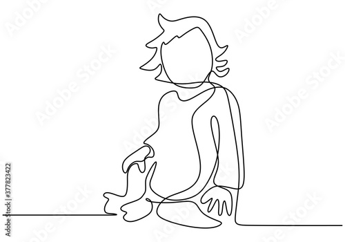 Continuous single drawn of ...