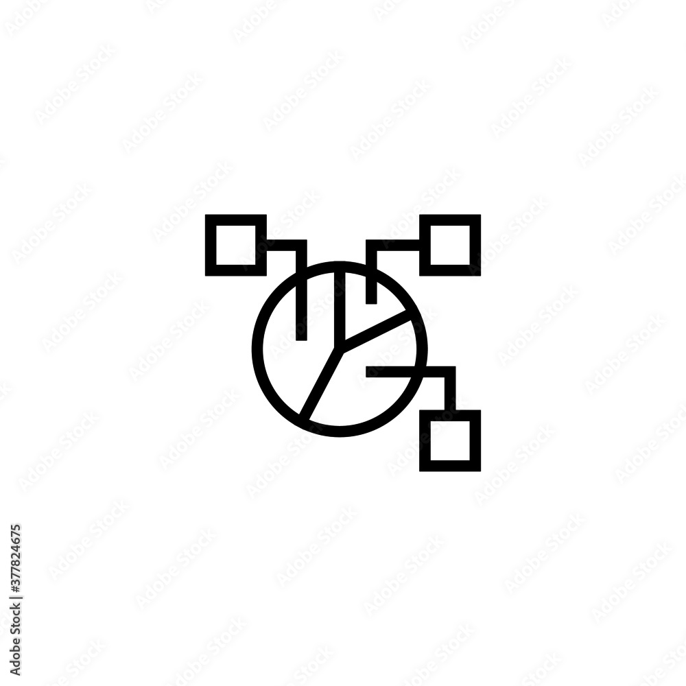 Market Data Icon in black line style icon, style isolated on white background Market Data Icon in black line style icon, style isolated on white background