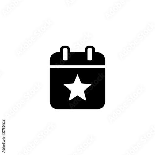 Events Icon in black flat glyph, filled style isolated on white background