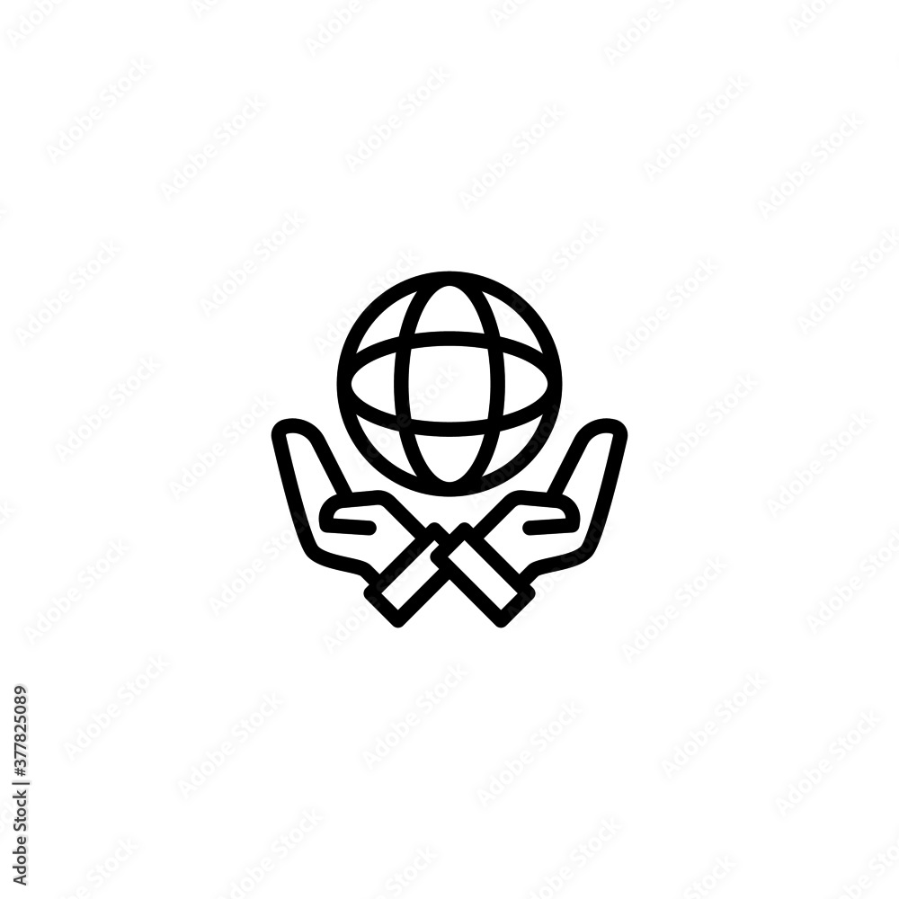 Fototapeta premium Global Investment Icon in black line style icon, style isolated on white background