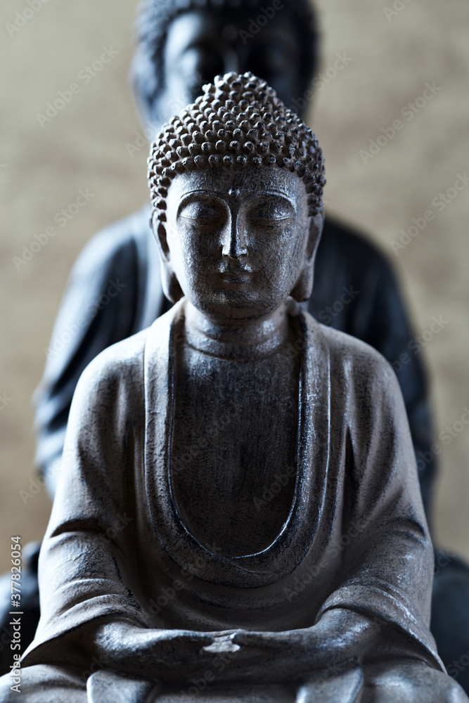 Meditating Buddha Statue. Close up. 