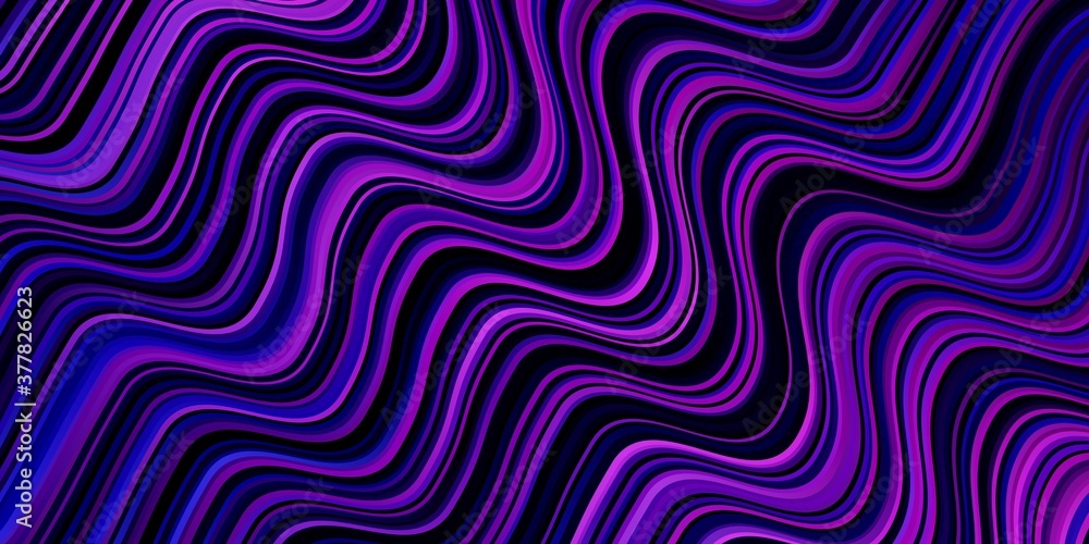 Fototapeta premium Light Purple, Pink vector pattern with lines. Brand new colorful illustration with bent lines. Template for cellphones.