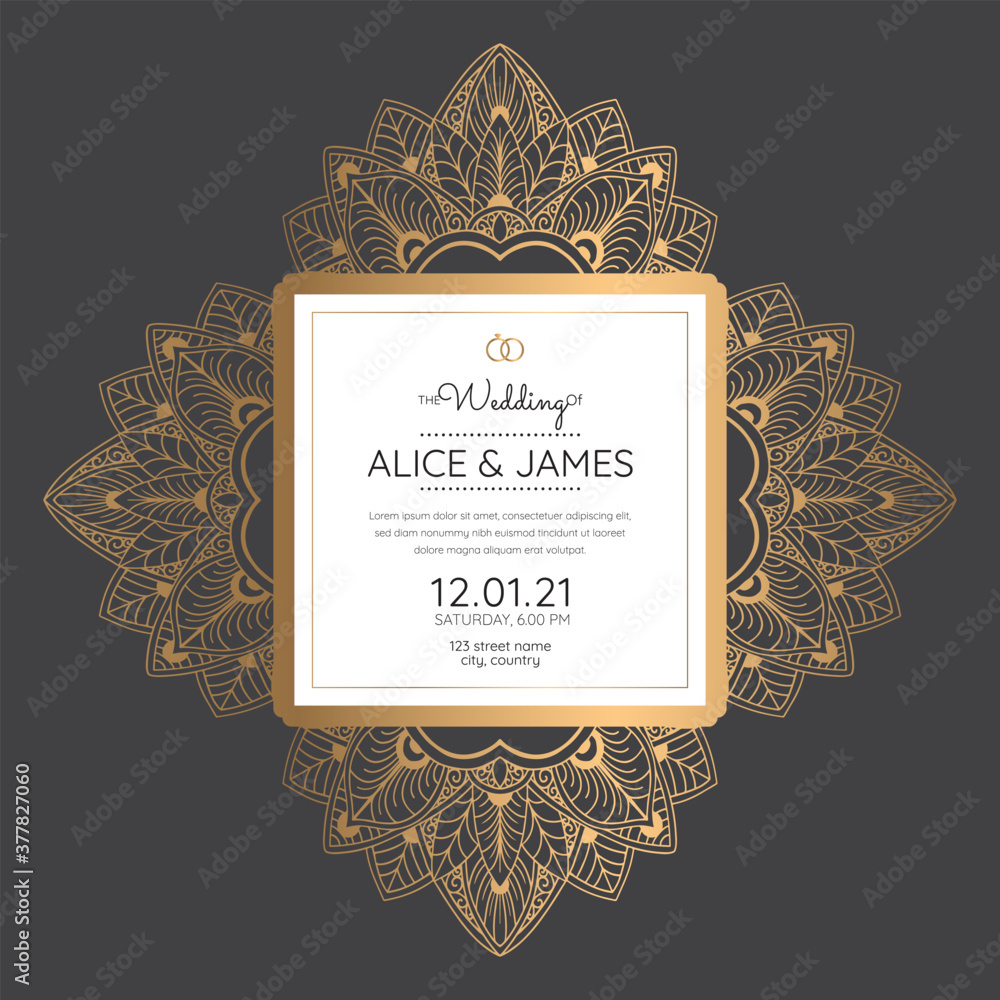 Laser cut wedding invitation card template vector. Die cut paper card