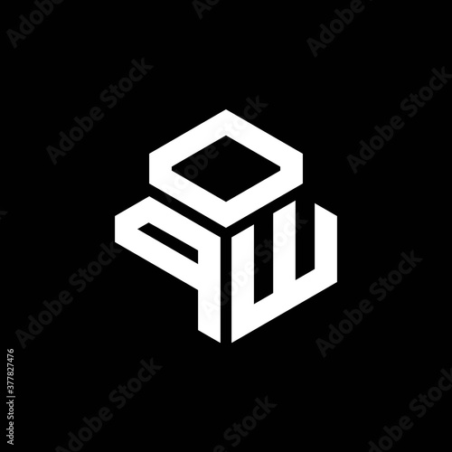 PW monogram logo with 3 cube style design template