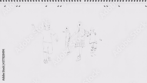 Cute little dancers on pen art draw