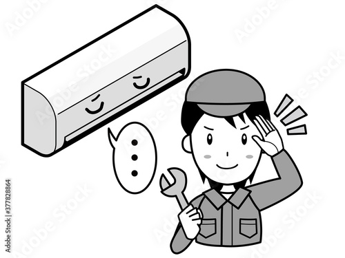 動かないエアコンを修理します