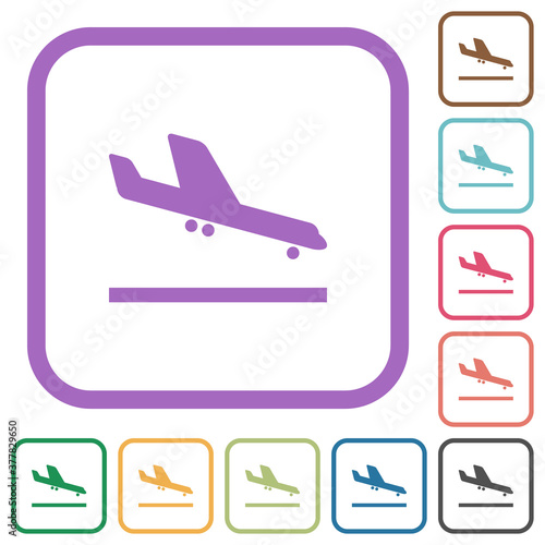 Airplane landing simple icons