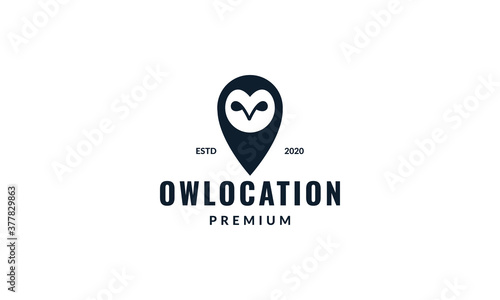 barn owl flat place modern logo vector icon illustration