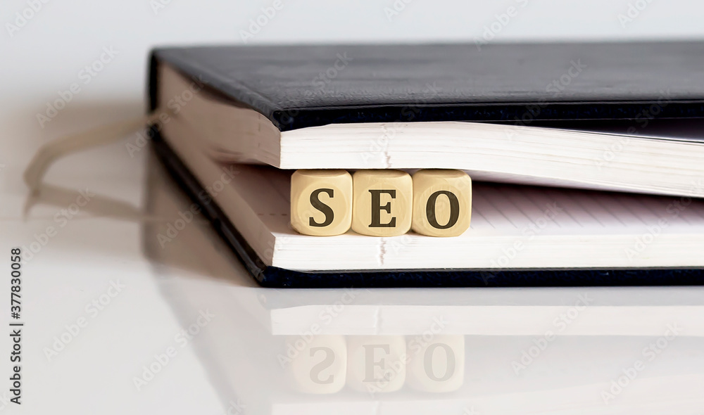 cubes with SEO for search engine optimization in notepad cubes with SEO for search engine optimization in notepad