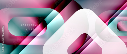 Vector geometric abstract background with lines and modern forms. Fluid gradient with abstract round shapes and shadow and light effects