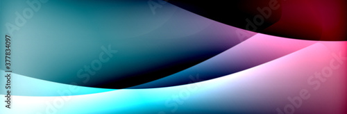Fluid gradient neon color waves  vector abstract background