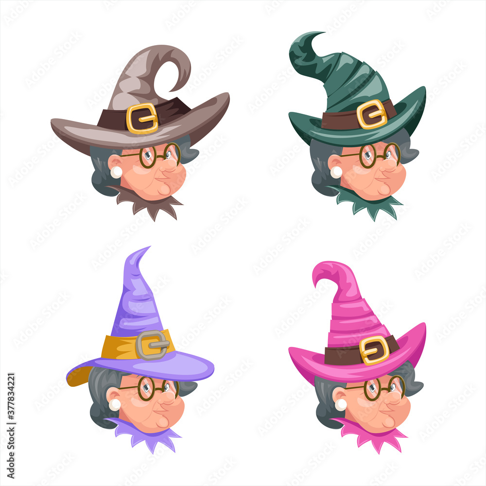 Granny cartoon characters set design vector illustration Granny cartoon characters set design vector illustration