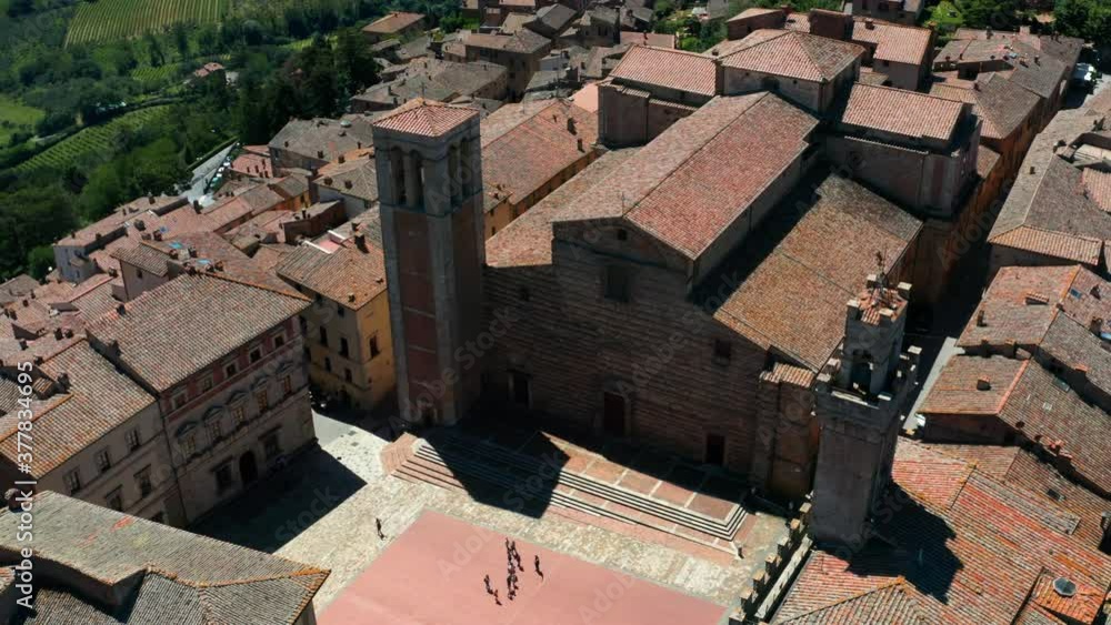 Palazzo Comunale in Montepulciano, Italy. Aerial View Palazzo Comunale in Montepulciano, Italy. Aerial View
