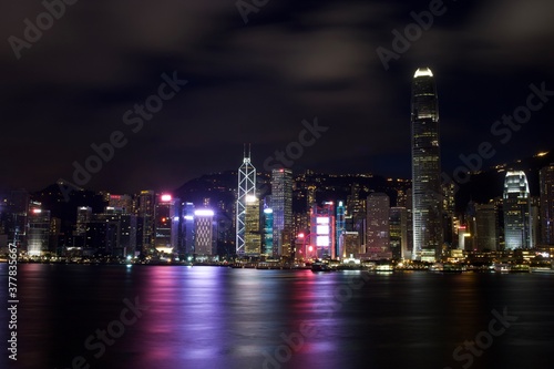 Hong Kong Victoria Harbor Skyline City Landscape at Night © alansun1stimage