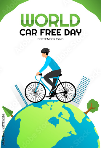 Vector graphic of world car free day good for world car free day celebration. flat design. flyer design.flat illustration.