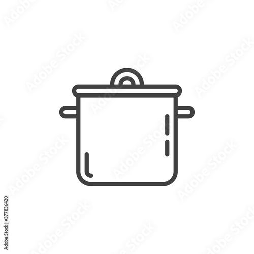 Saucepan casserole line icon. linear style sign for mobile concept and web design. Cooking pan outline vector icon. Symbol, logo illustration. Vector graphics