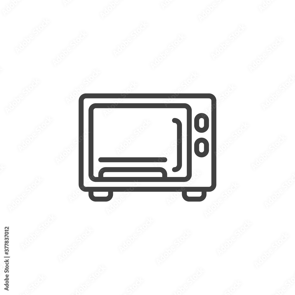 Microwave line icon. linear style sign for mobile concept and web design. Electric oven outline vector icon. Symbol, logo illustration. Vector graphics Microwave line icon. linear style sign for mobile concept and web design. Electric oven outline vector icon. Symbol, logo illustration. Vector graphics