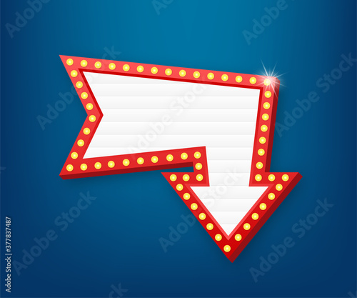 Retro lightbox billboard vintage frame. Lightbox with customizable design. Classic banner for your projects or advertising.