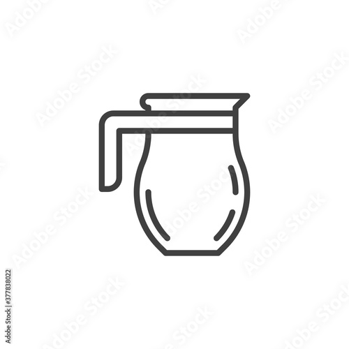 Pitcher, carafe line icon. linear style sign for mobile concept and web design. Kitchen jug outline vector icon. Symbol, logo illustration. Vector graphics photo