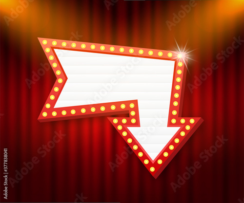 Retro lightbox billboard vintage frame. Lightbox with customizable design. Classic banner for your projects or advertising.