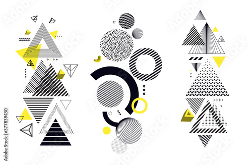 Set of modern abstract elements for graphic and web design. Vector illustration concepts for social media banners and post, business presentation and report templates, marketing material, print design