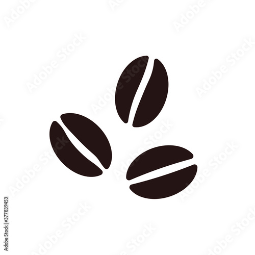 Coffee bean icon symbol shape. Cafe logo sign. Vector illustration image. Isolated on white background.