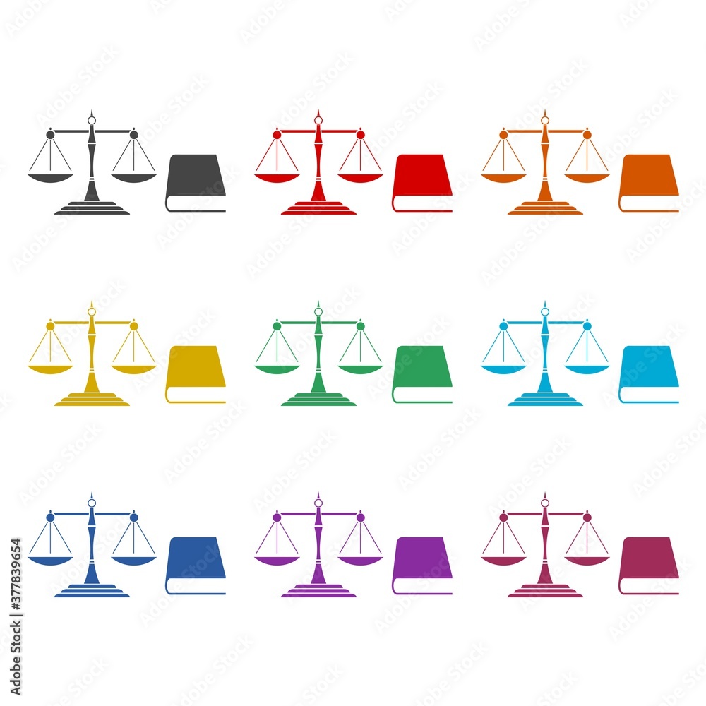 Law Book icon, color set Law Book icon, color set