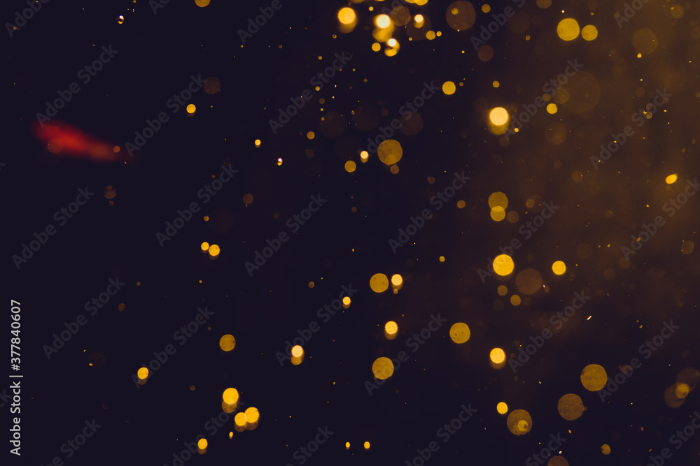 Dark Abstract Gold bokeh sparkle on black Dark Abstract Gold bokeh sparkle on black