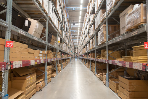 Wallpaper Mural Way to warehouse with stocks of product and goods Torontodigital.ca